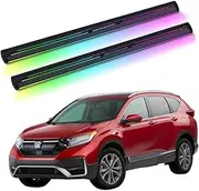 MOMOAU Auto Retractable Electric Running Boards Compatible with 2017-2024 Honda CRV CR-V - 2-Pack Aluminum Alloy Side Steps with Multi-Color LED Lights, True Flush Mount