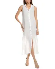 Bella Dahl Side Slit Duster Linen-Blend Dress