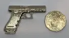 Thin Blue Line Coin, Police, All Silver, 62mm Wide, Firearm, 1 x Coin