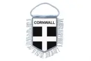 Mini banner flag pennant mirror cars country banner crest cornwall saint piran's