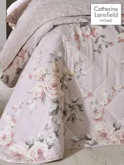 Catherine Lansfield Pink Reversible Canterbury Floral Quilted Bedspread (323195) | $127