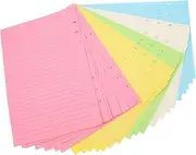 SHINEOFI 50 Sheets A5 Loose Leaf Notebook Core Paper Planner Refills 6 Hole Binder Paper Inserts