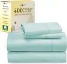 400 Thread Count 100% Cotton Sheets, King Size Sheet Set, Luxury Sheets & Pillow