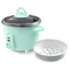 Small Rice Cooker 3 Cups Uncooked, Electric Mini Rice Cooker with Steamer Bas...