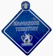 AFL KANGAROOS NORTH CAR WINDOW SIGN WITH SUCTION FOOTBALL Roos