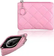 [Teaaha] Women's Key Case, Small Wallet for Women, Pink Key Case, Key Bag, Leather Mini Purse with Key Ring, Coin Purse, Coin Purse, Change Purse, pink, Coin purse for women