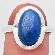 Natural Blue Quartz 925 Sterling Silver Ring s.9 Jewelry R-1059