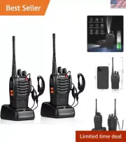 Walkie Talkies Rechargeable Long Range Two-Way Radios with Earpieces,2-Way Ra...