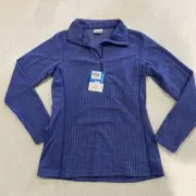 Columbia Womens Crestone Ridge Quarter Zip Pullover Shirt Purple Textured Small