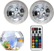 galeyyu Waterproof Puck Lights | Waterproof Fountain Light,Color Battery Powered Fountain Light, Flameless Underwater Lights with Remote Control for Aquarium, Swimming Pool