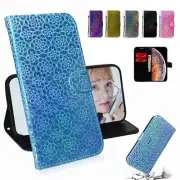 Bling Laser Leather Wallet Phone Case For OnePlus 8 9 10R ACE Nord N200 N100 CE2