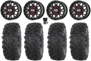 KS135 Grenade 15" Wheels Black 30" Roctane T4 Tires Polaris RZR XP 1000 / PRO XP