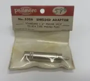 ~NOS OEM~ PHILMORE 530A STANDARD 1/4” MONO PHONE JACK FOR RCA PHONO PLUG