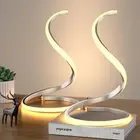 LED Table Lamps Set of 2, Silver Bedside Table Lamps, Nightstand Table Lamp, ...