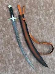 HF KNIFE Custom Handmade Damascus Steel Ertugrul Scimitar Arabic Turkish Sword