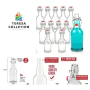 16 Ounce Clear Swing Top Glass Beer Bottles for Home Brewing - Carbonated Dri...