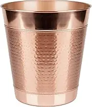 nu steel Hudson Copper Decorative Stainless Steel Small Trash Can Wastebasket, Garbage Container Bin for Bathrooms, Powder Rooms, Kitchens, Home Offices - Copper (HSC8H)