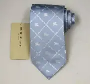 NEW Burberry BLUE Check Mans 100% Silk Tie Authentic Italy Made 3.5" 035066