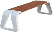Outdoor Park Bench Dark Brown Park Chair Outdoor Bench Double Rest Backrest Bench Outdoor Leisure Patio Garden Bench(Large)