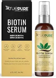 TruePure Biotin Serum With BioPure Complex - Natural, Unscented Leave-In Hair & Scalp Treatment Formula For Healthy Hair Growth & Hair Loss Prevention - 60ml