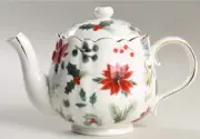 Grace’s Teaware 2024 Christmas Release Holiday Holly Poinsettia Teapot NEW!