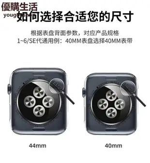 優購生活~適用Apple watch7蘋果SE手表帶iwatch6代5/4/3/2/1代表帶不銹鋼運動米蘭尼斯40腕帶42回環38磁吸二三四五44mm錶帶 皮帶 尼龍帶 硅膠錶帶 佳明 錶扣拆裝工具 現貨