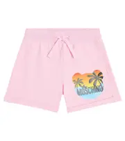 [Moschino Kids] Moschino Kids Printed cotton-blend jersey shorts Y 4 pink