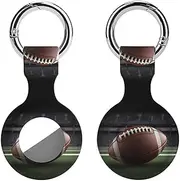 1PCS for American Football Air Tag Holder Case Waterproof & Shockproof Anti-Scratch Protective Air Tag Cover with Keychain Ring Silicone Tags Holders for Luggage, Backpack, Keys, Pet