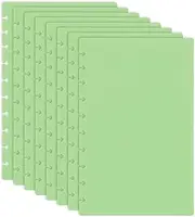 uxcell 4 Pair Discbound Notebook Cover, 7.24" x 9.51" Medium Size PP Disc Planner Cover for Arc Notebook Happy Planner Office Product, Light Green