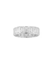 Glaze Jewelry Silver CZ Bezel Set Eternity Band Ring