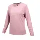 FIRESTAR 女彈性長袖圓領T恤-慢跑 路跑 涼感 運動 上衣 反光 DL309-43 粉紅