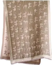 [GFM] Horses Print Cashmere Feeling Pashmina Shawl for Autumn Winter (HSSHL-BB)
