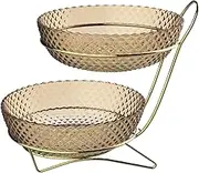 Perfk Dried Fruit Dish Tier Fruit Stand Bowl Serving Container Multifunctional Appetizer Tray Snack Plate Banquet Living Room