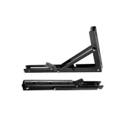 2Pack 11.81"x6.5"(LxH) Folding Shelf Brackets Carbon Steel L Bracket Black