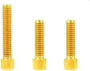 YEJIANGHUA Ultralight Bike M4x13.5mm 20mm Titanium Ti Socket Head Bolts Allen Hex Screw Fit for Front/Rear Derailleur H/L Thumb Shifter Bolts (Color : 3pcs Gold)