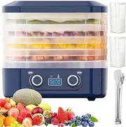 Food Dehydrator,5 Tier Freeze Dryer, Freeze Dryer Machine With LED Adjustable Temperature Control, 48h timer, Easy Clean, 3 Accessorie, For Drying Fruit, Meat, Vegetable, Multifunction blue