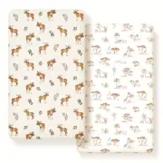Stretch Ultra Soft Jersey Knit Fitted Crib Sheets Set 2 Pack, Universal Fit A...