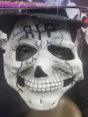 Vintage 90s Fun World Fearsome Faces Mad Hatter RIP New With Tag SKULL HAT WOW