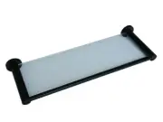 Mizu DRIFT GLASS SHELF 368mm Wall Mounted, Double Fixings MATTE BLACK
