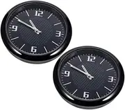 iplusmile 2pcs Car Clock Car Dashboard Clock Mini Clock for Clock Auto Accessories Mini Digital Clock Dashboard Decorative Clock Stick on Clock for Car Dashboard Cars Car Watch Steel Black