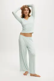 [Body] Body - Sleep Recovery Wide Leg Pant - Morning mist M MORNING MIST