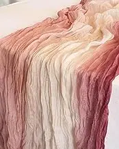 Generic Ombre Pink Purple Beige Rustic Cheesecloth Gauze 3 metres Table Runner | Weddings Parties Bridal Showers Home Decor Table Styling