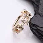 14 Karat Gold Square Chain Link Sparkle Design Seamless Clicker Hoop Ring