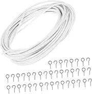 ZUNOXAZ 20pcs Meters Curtain Rope with Hooks Coated String Smooth Hanging for Curtains Easy to Use Practical Hanging Accessory