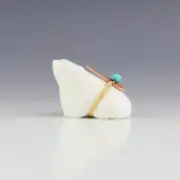 NATIVE AMERICAN ZUNI MARBLE BEAR FETISH BY LELAND BOONE & DAPHNE QUAM