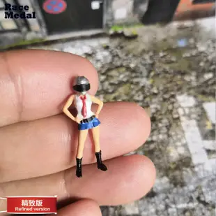 []RaceMedal人偶rm164前衛少女霸氣側漏摩托車頭盔女生模型mini GT