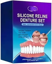 Teeth Comfort Fit Silicone Denture Set, Silicone Reline Kit for Men and Women