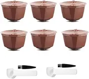 Refillable Coffee Filers Refilling More Than 200 Times Reusable Coffee Pods for Nescafe Dolce Gusto Brewers 6 Pack Brown