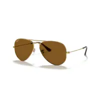 在飛比找momo購物網優惠-【RayBan 雷朋】Aviator 偏光茶色太陽眼鏡 捍衛