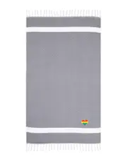 Linum Home Textiles Diamond Rainbow Heart Beach Towel